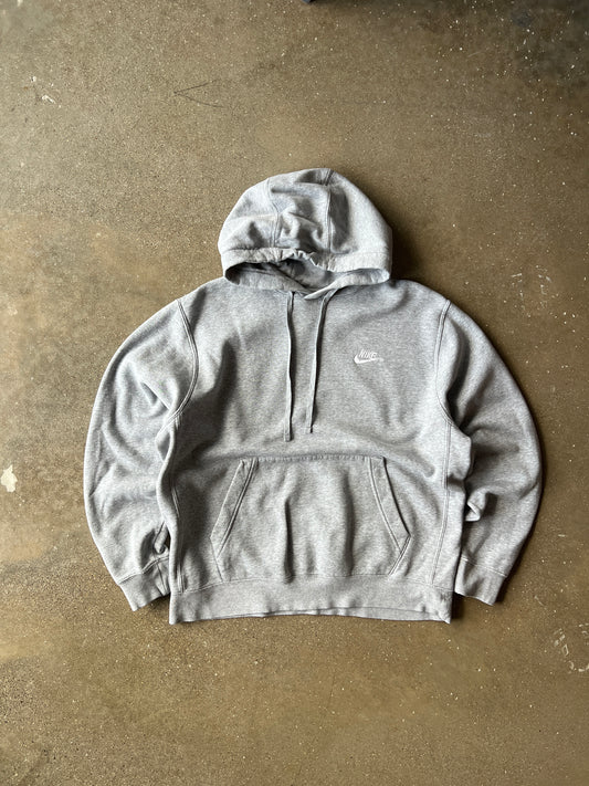 Vintage Grey Nike Swoosh Hoodie - M