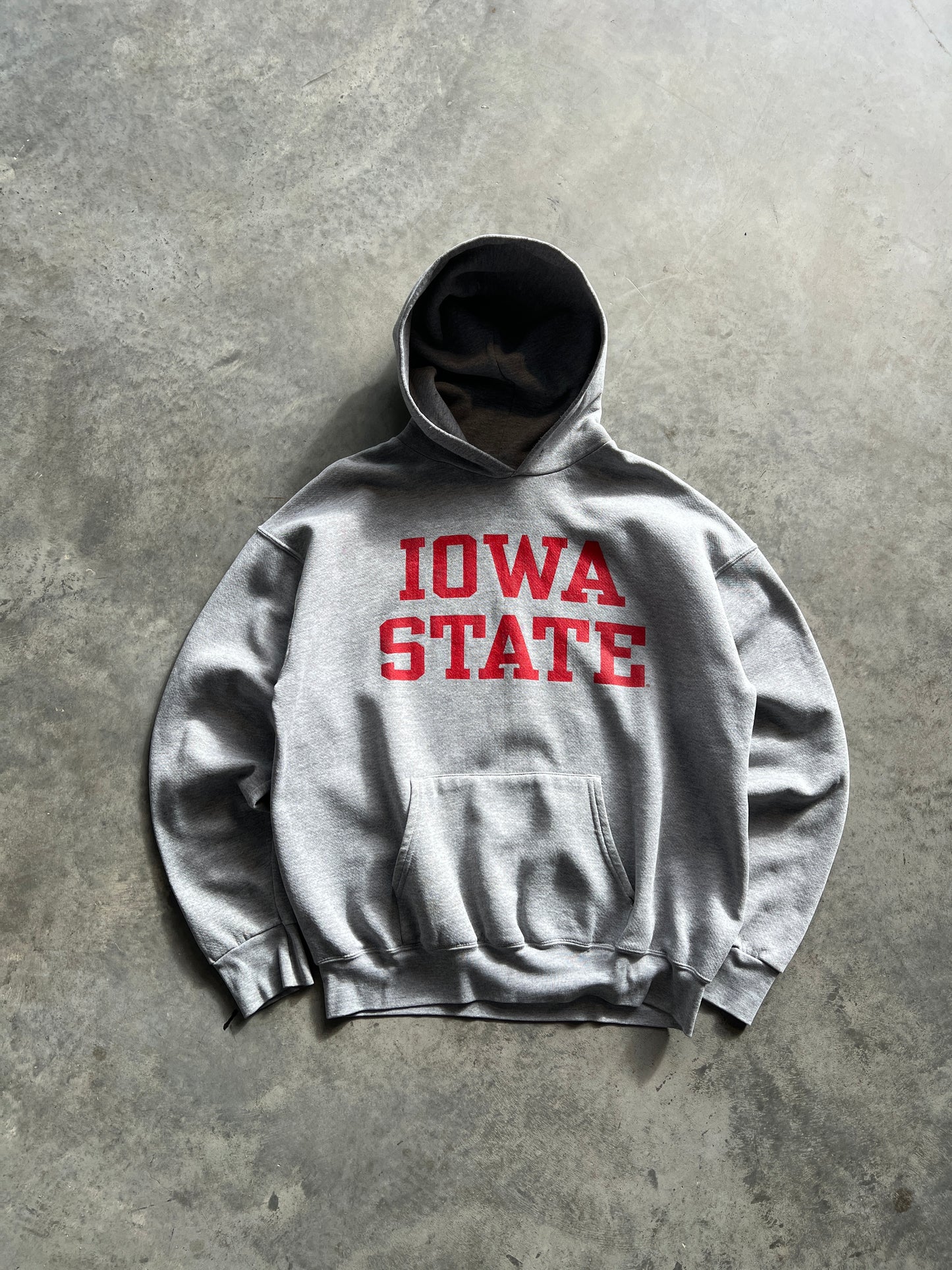 Vintage Grey Oversized Iowa State Hoodie - XL