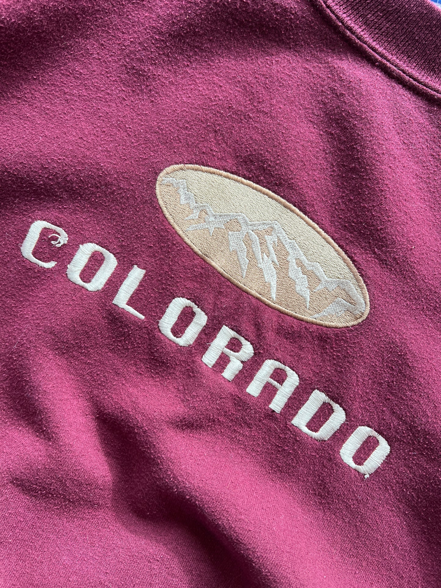 Vintage Maroon Colorado Spellout Crew - XL