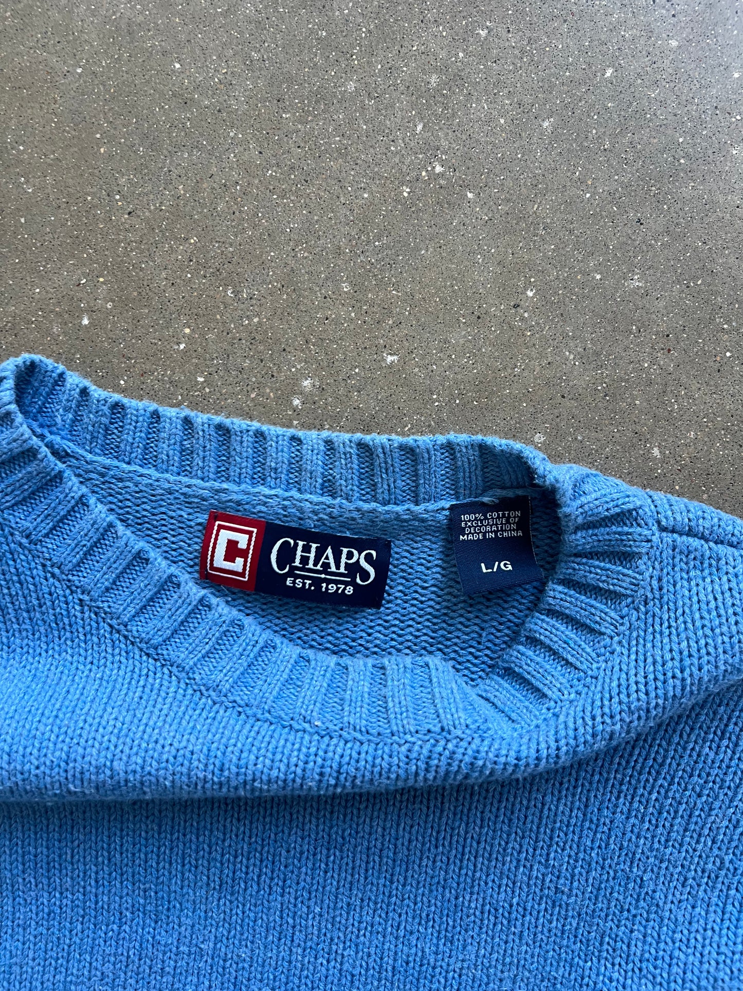 Vintage Sky Blue Chaps Sweater - L