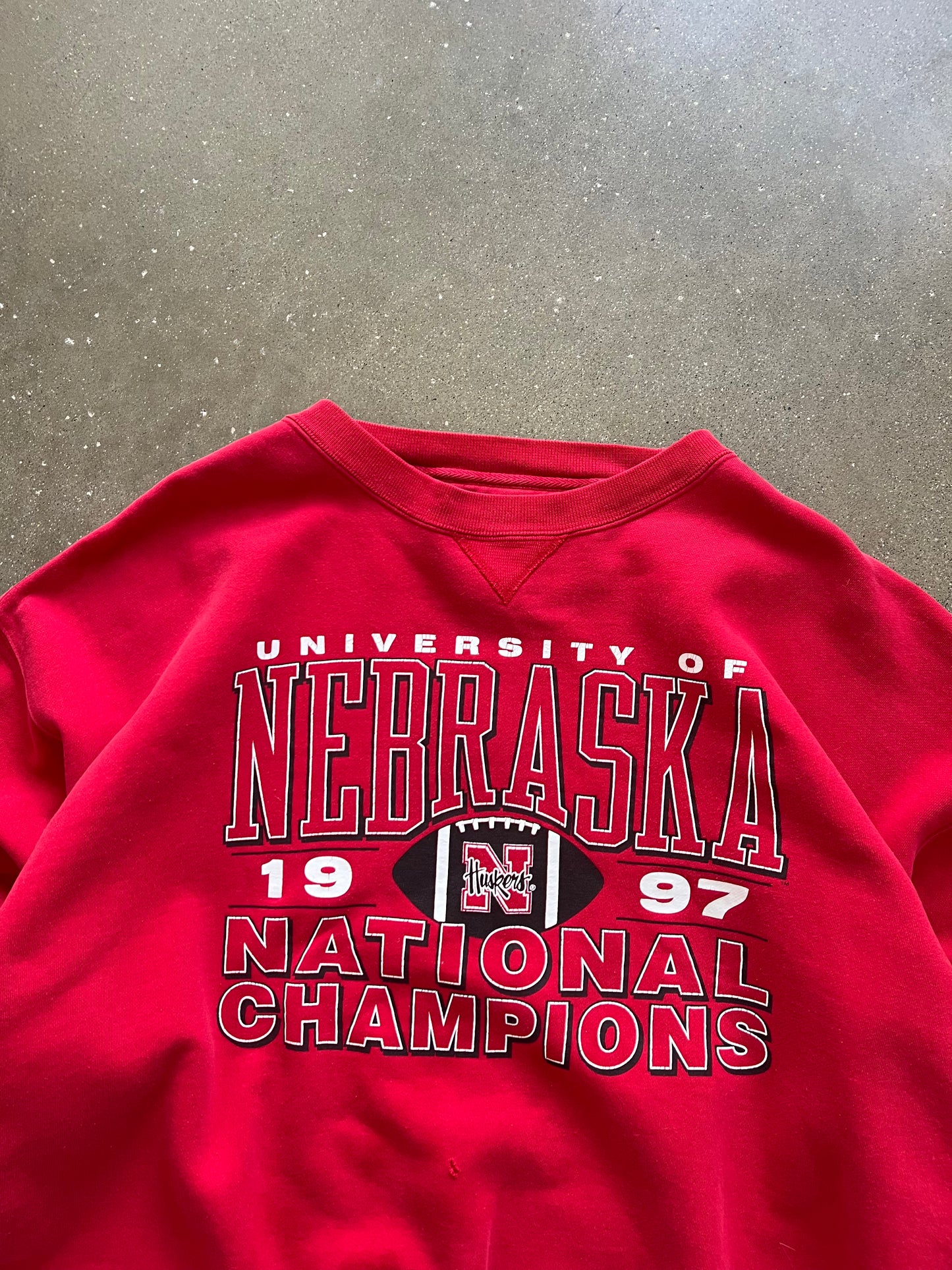 Vintage Red Nebraska Huskers Crew - XL