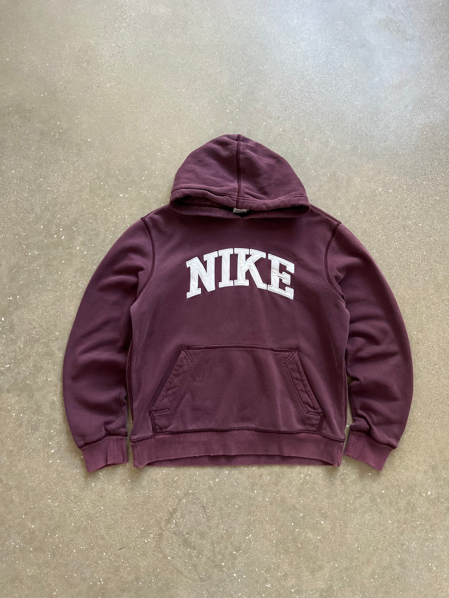 Vintage Brown Nike Spellout Hoodie - M