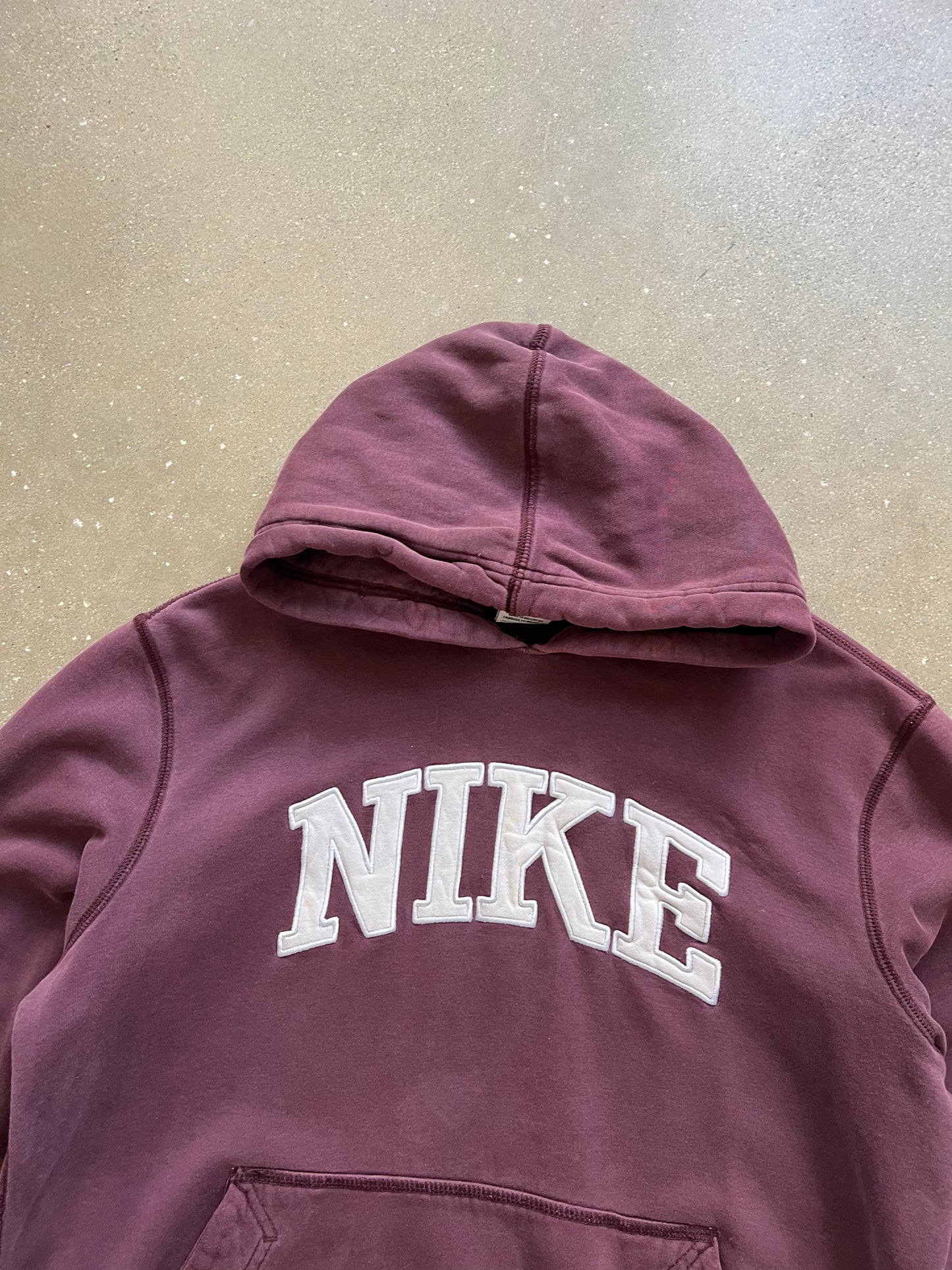 Vintage Brown Nike Spellout Hoodie - M