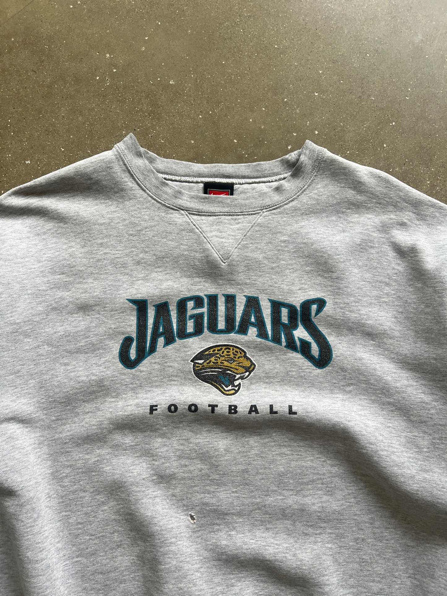 Vintage Gray Jaguars Football Crew Neck Sweater - XL