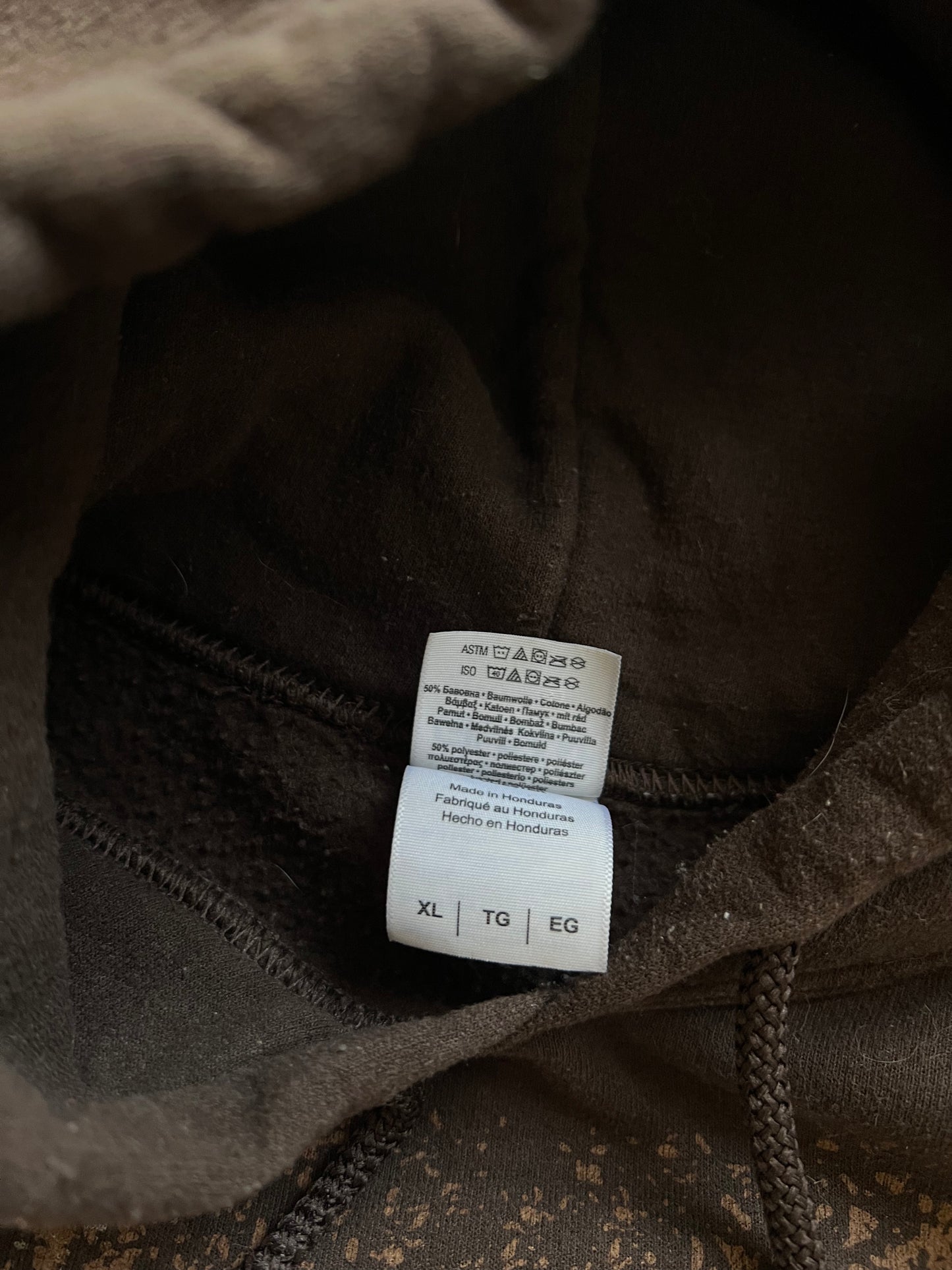 Vintage Brown Jeep Spellout Hoodie - XL