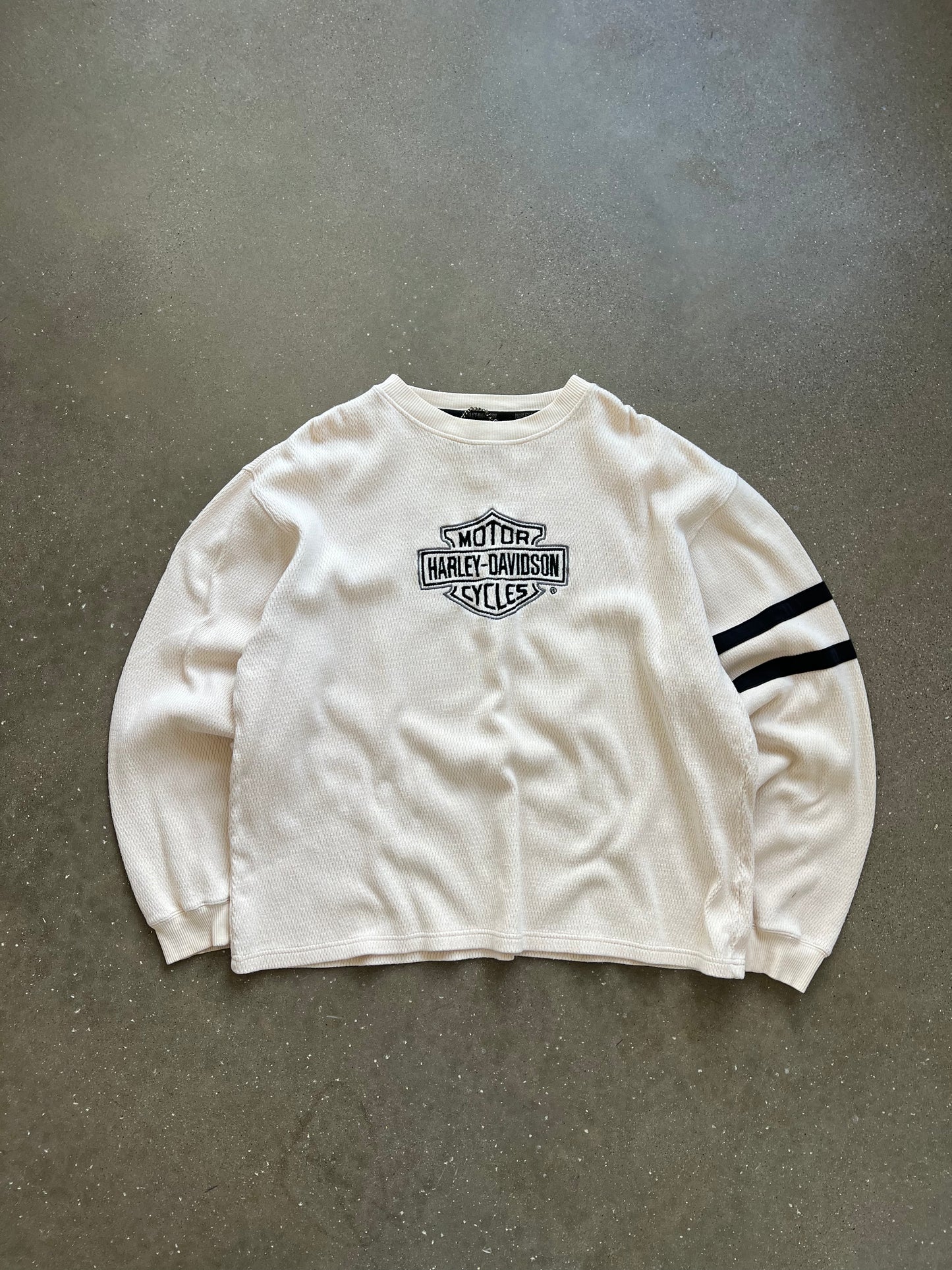 Vintage White Harley Davidson Thermal - XL