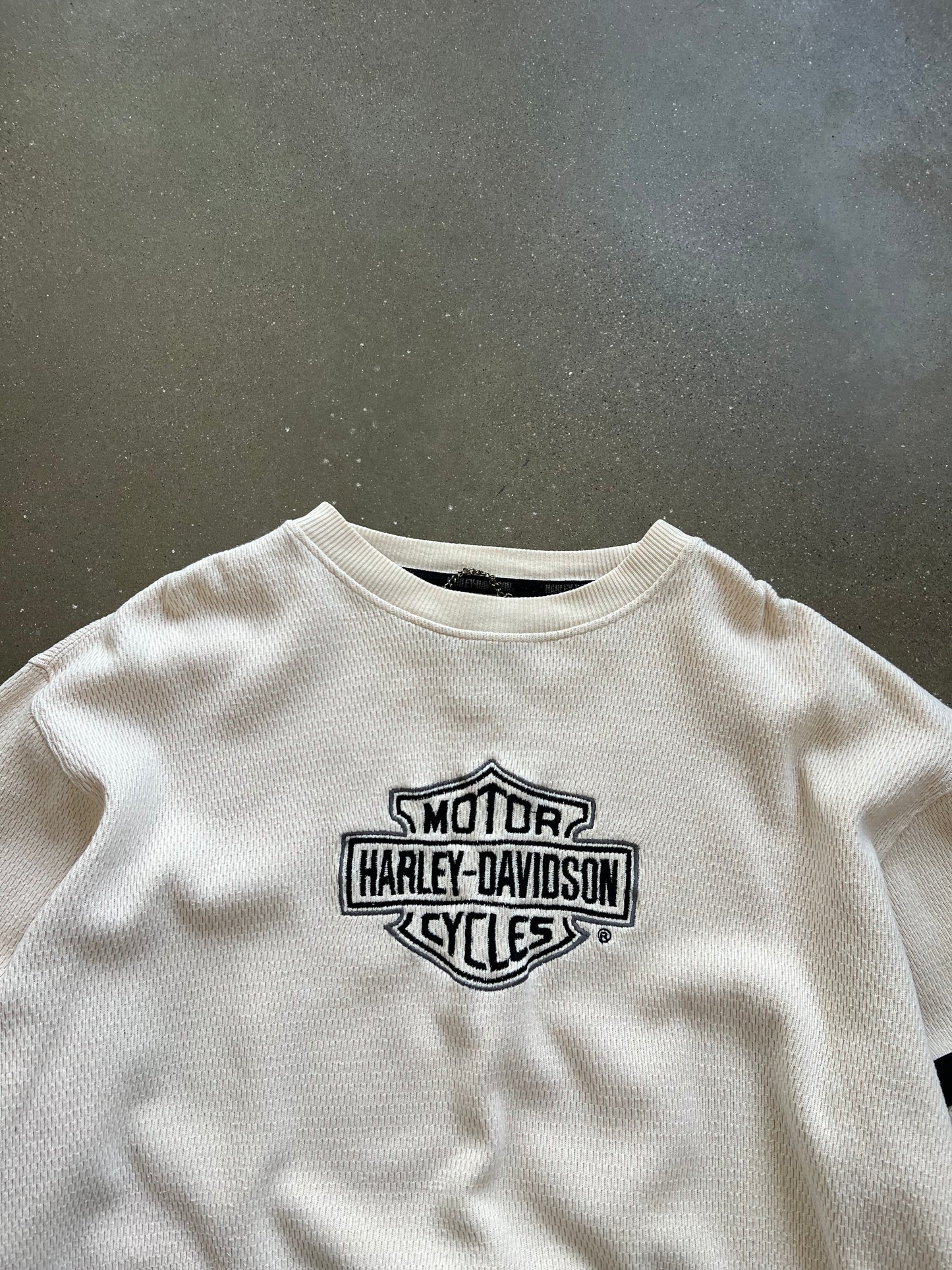Vintage White Harley Davidson Thermal - XL