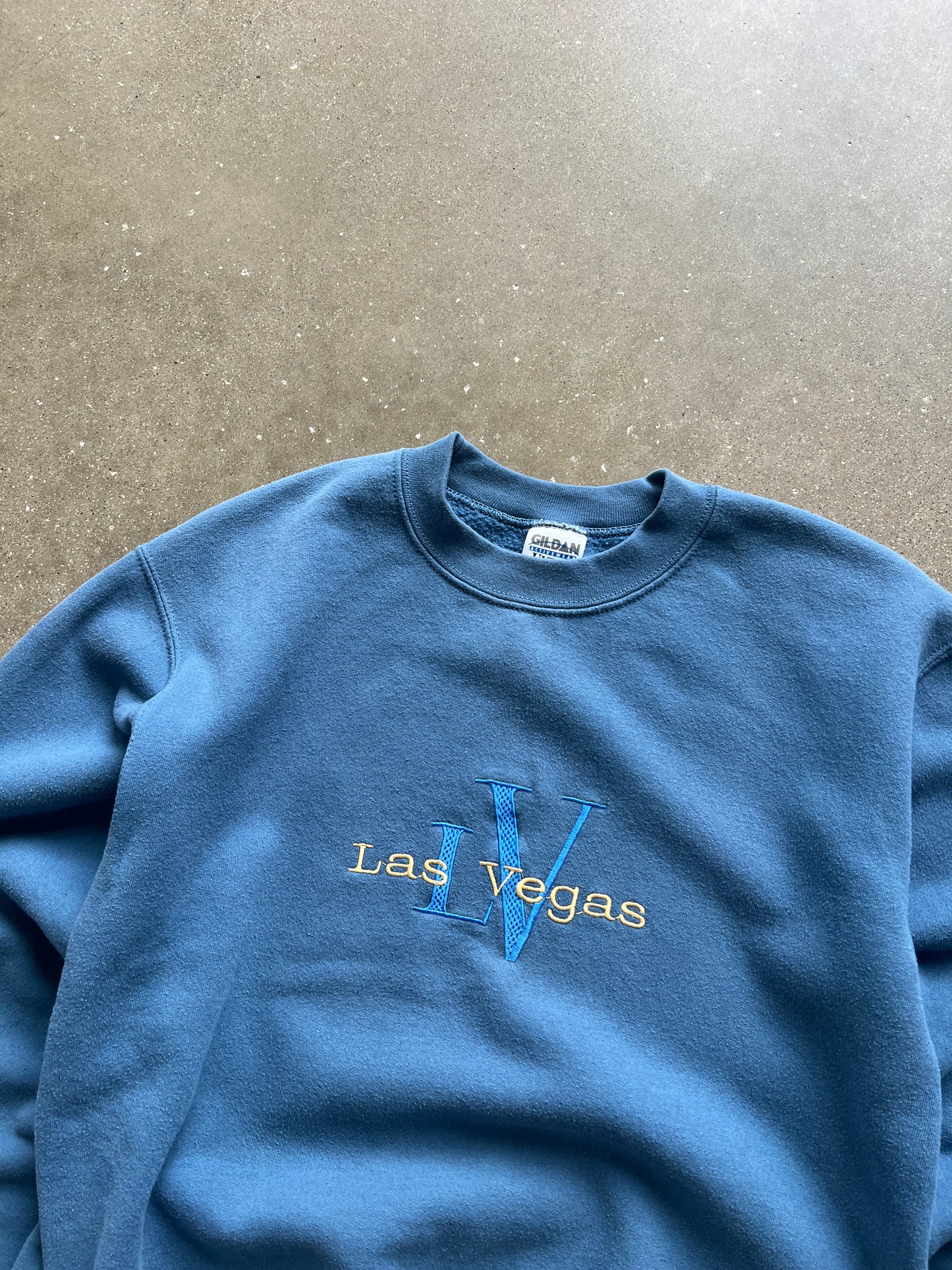 Vintage Teal Las Vegas LV Crew Neck Sweater - S