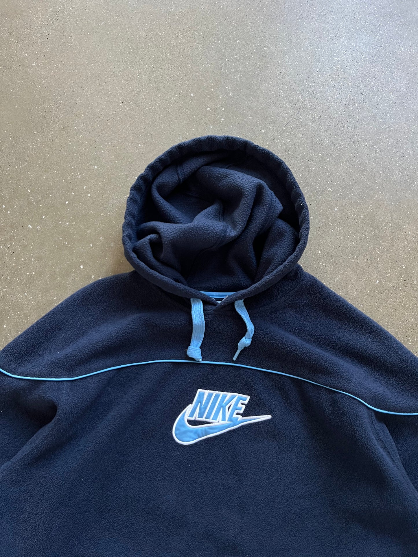 Vintage Blue Nike Fleece Hoodie - M