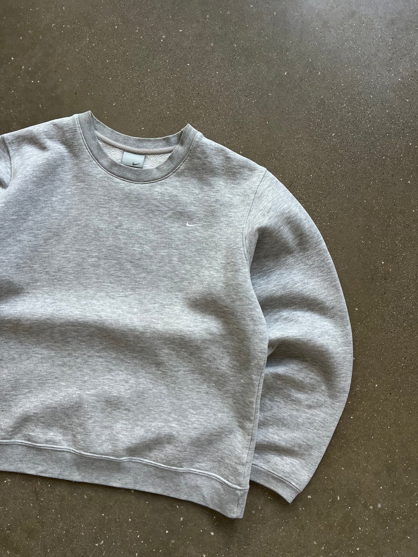 Vintage Grey Nike Swoosh Crew - XS