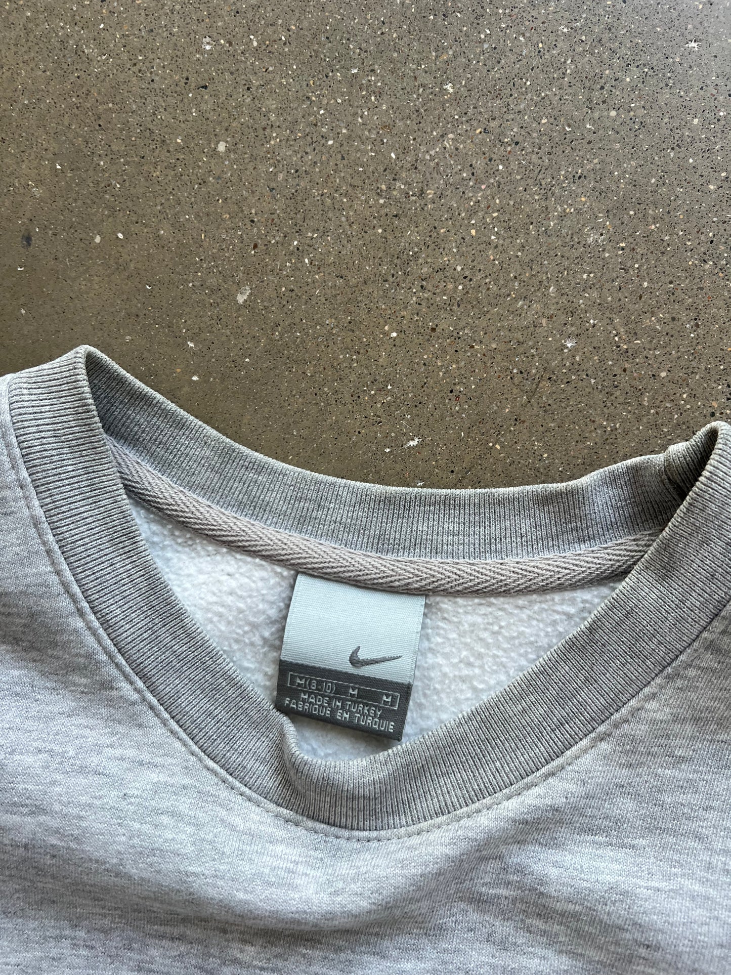 Vintage Grey Nike Swoosh Crew - XS