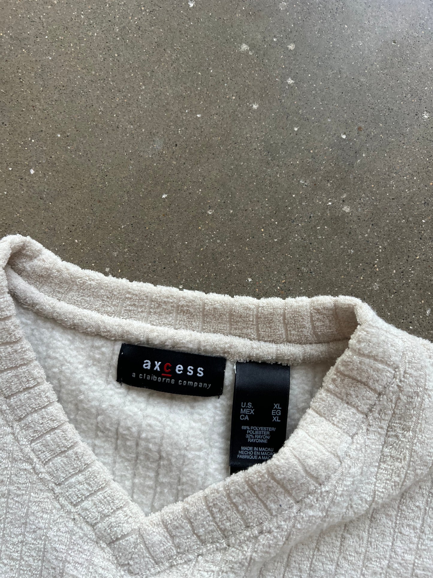 Vintage White Stripped Axcess Sweater - XL