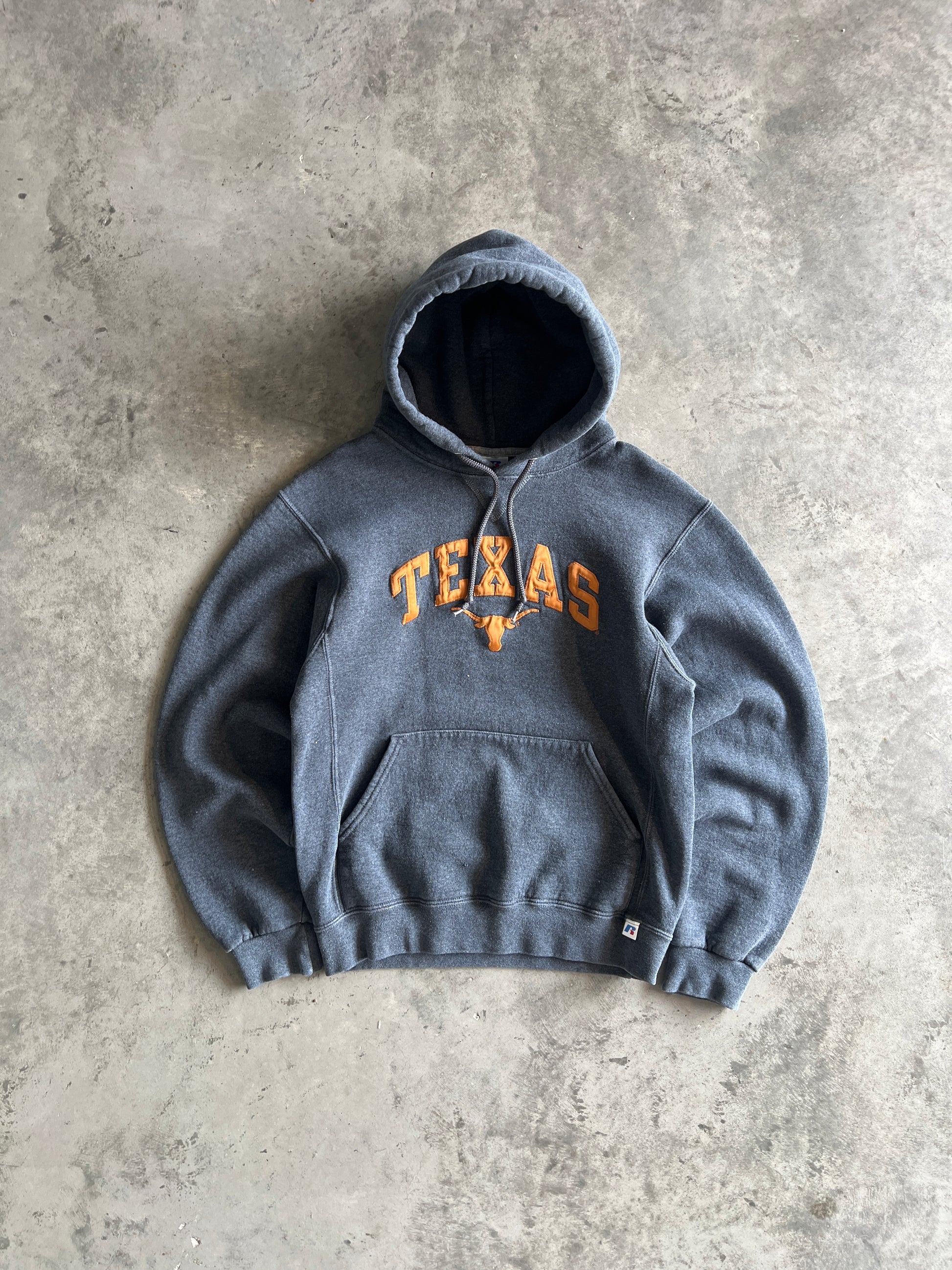 Vintage Grey Texas Spellout Hoodie - S