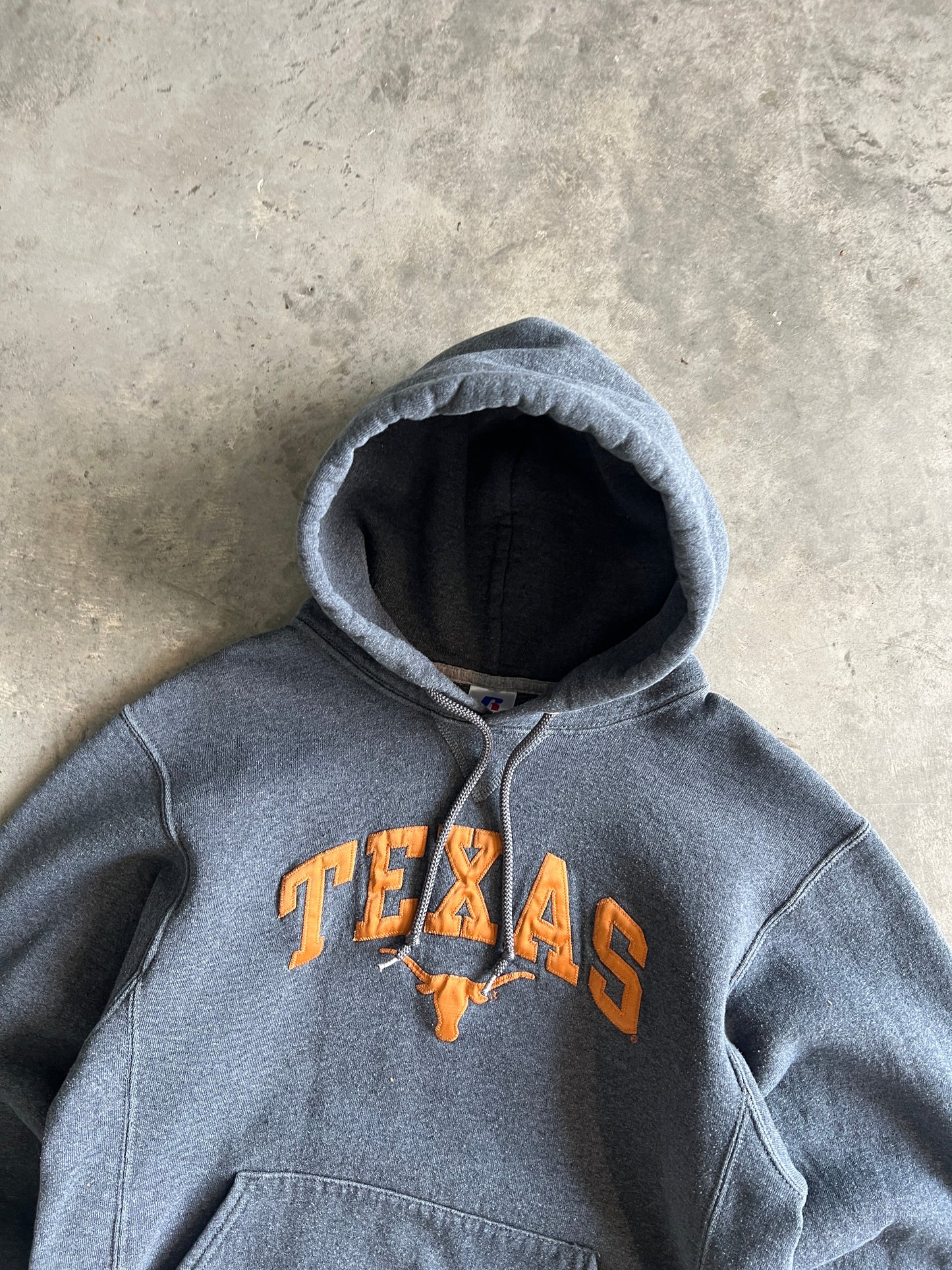 Vintage Grey Texas Spellout Hoodie - S
