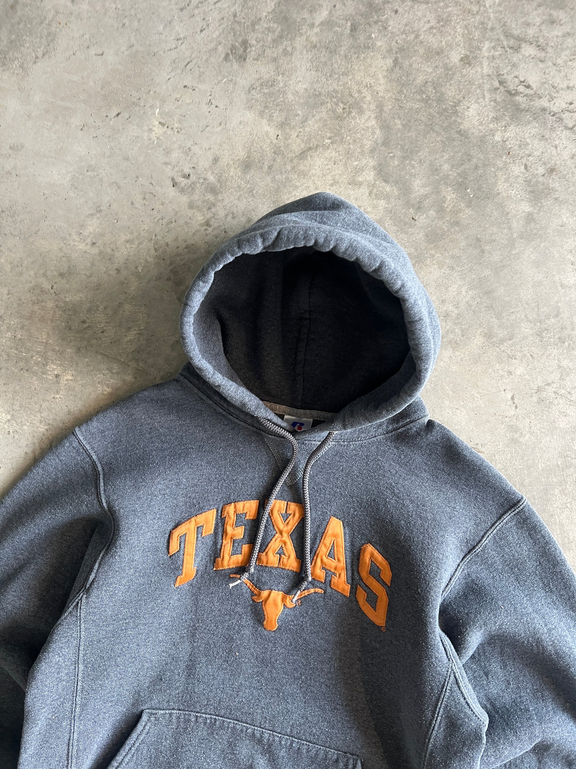 Vintage Grey Texas Spellout Hoodie - S