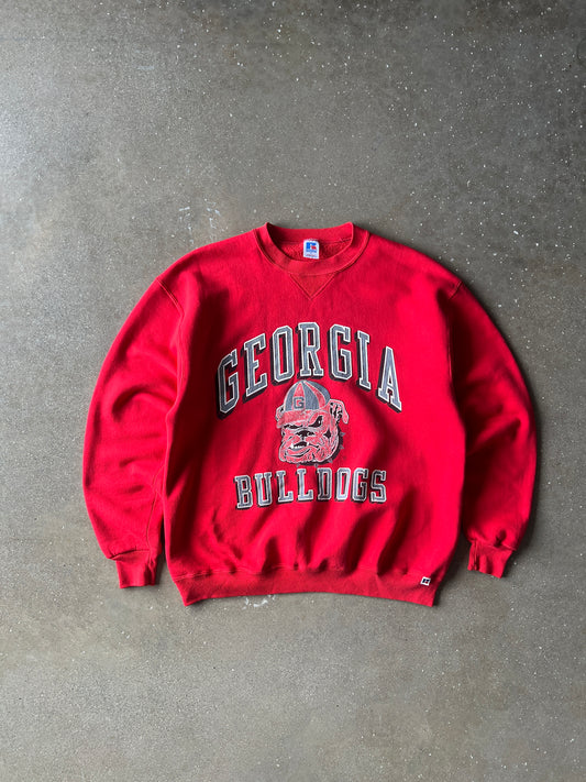 Vintage Red Georgia Bulldogs Crew Neck Sweater - L