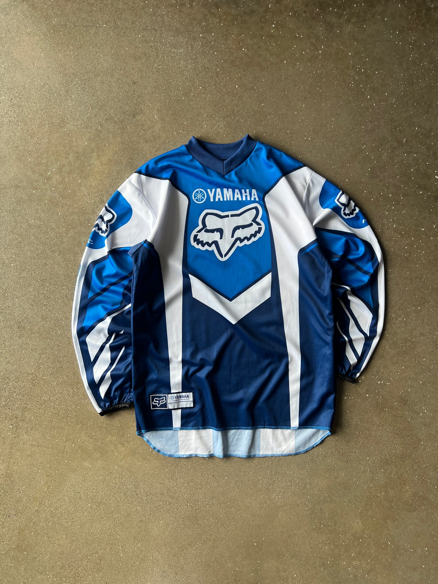 Vintage Blue Yamaha Fox Racing Motocross Jersey - M