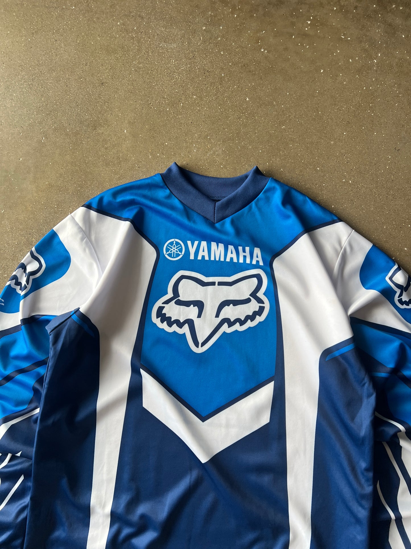 Vintage Blue Yamaha Fox Racing Motocross Jersey - M