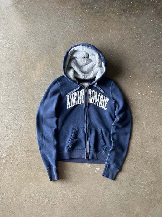 Vintage Blue Abercrombie Zip Hoodie - Medium