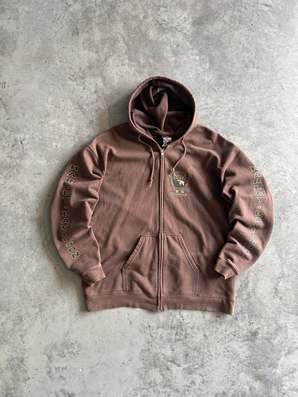 Vintage Brown Harley Davidson Hoodie - XL