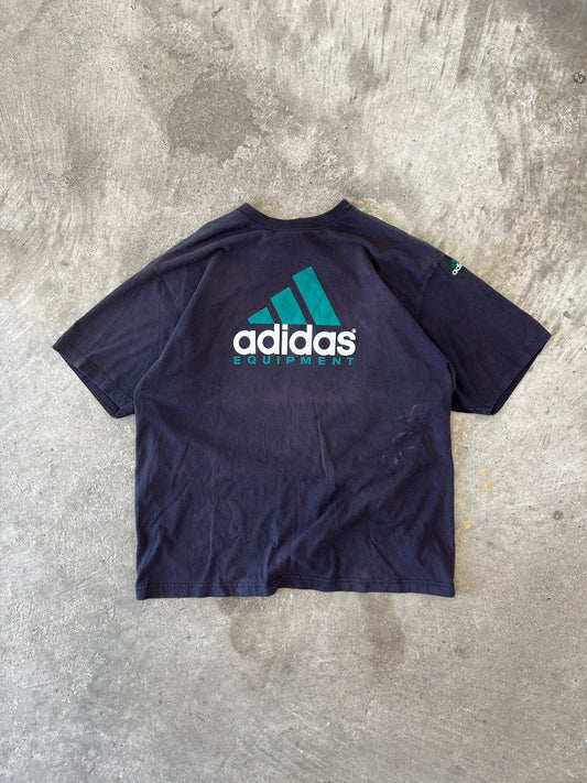 Vintage Black Adidas Spellout Shirt - XL