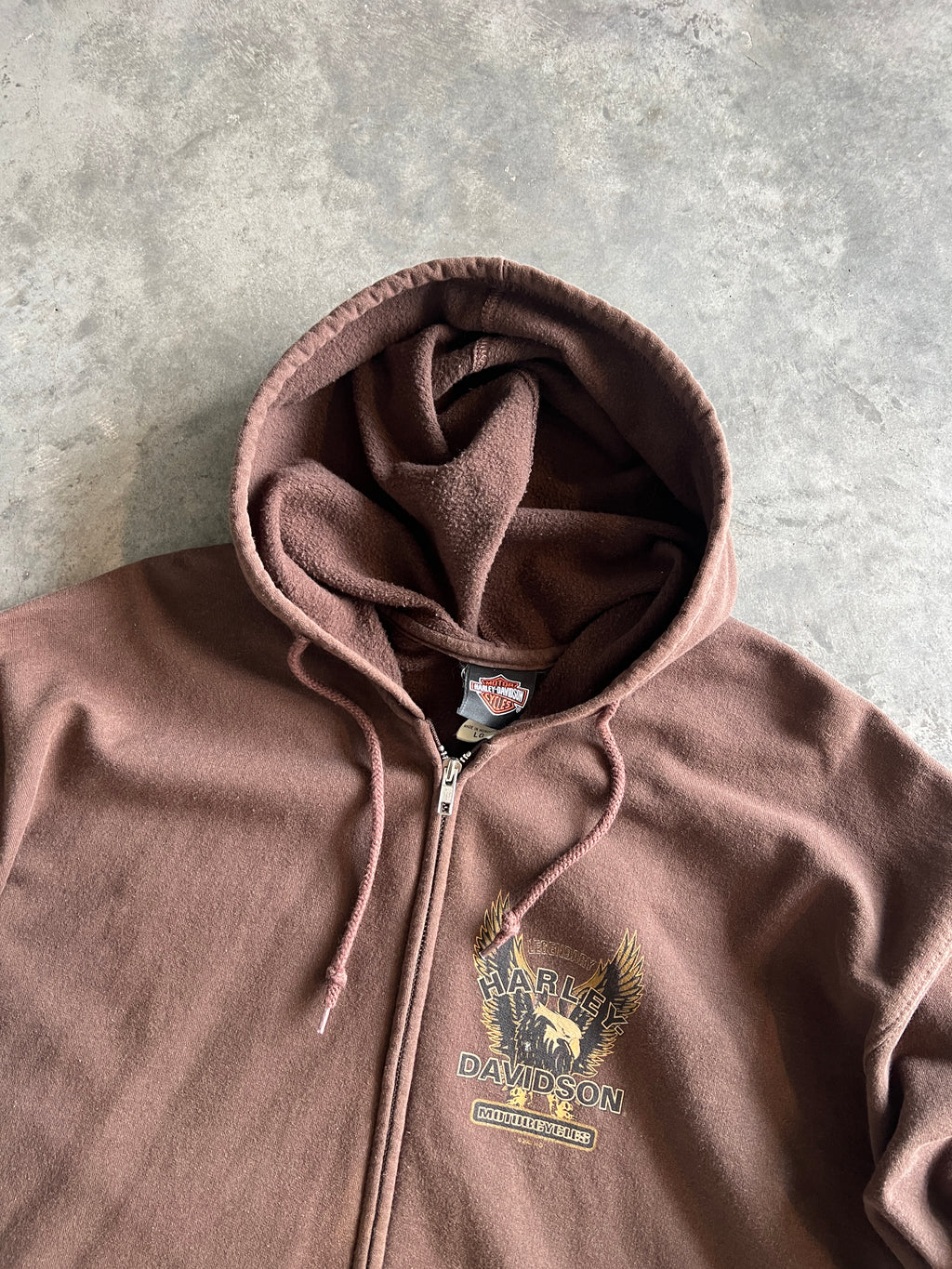 Vintage Brown Harley Davidson Hoodie - XL