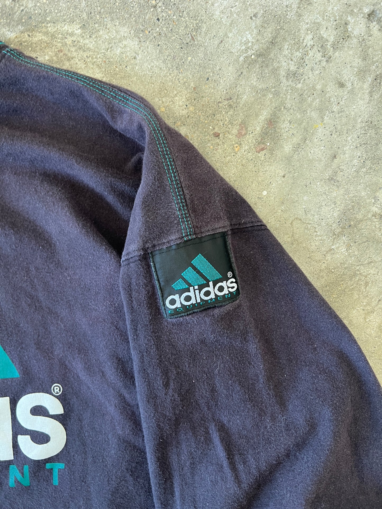 Vintage Black Adidas Spellout Shirt - XL