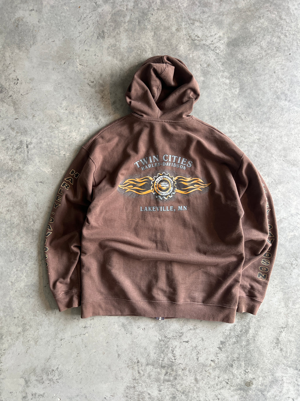 Vintage Brown Harley Davidson Hoodie - XL