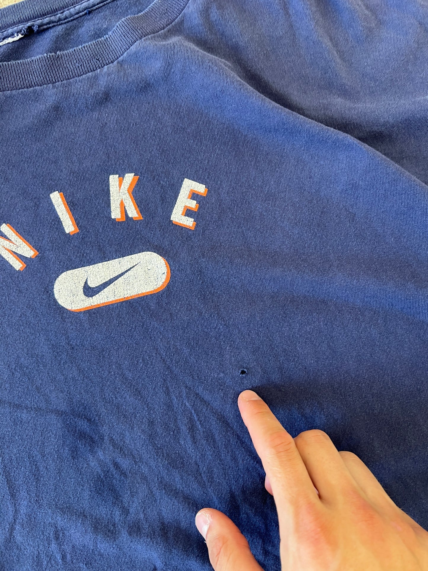 Vintage Blue Nike Spellout Shirt - XXL