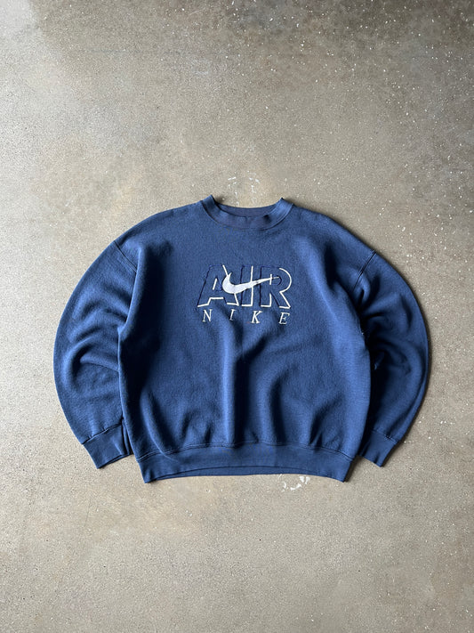 Vintage Midnight Blue Air Nike Crew Neck Sweater - XL