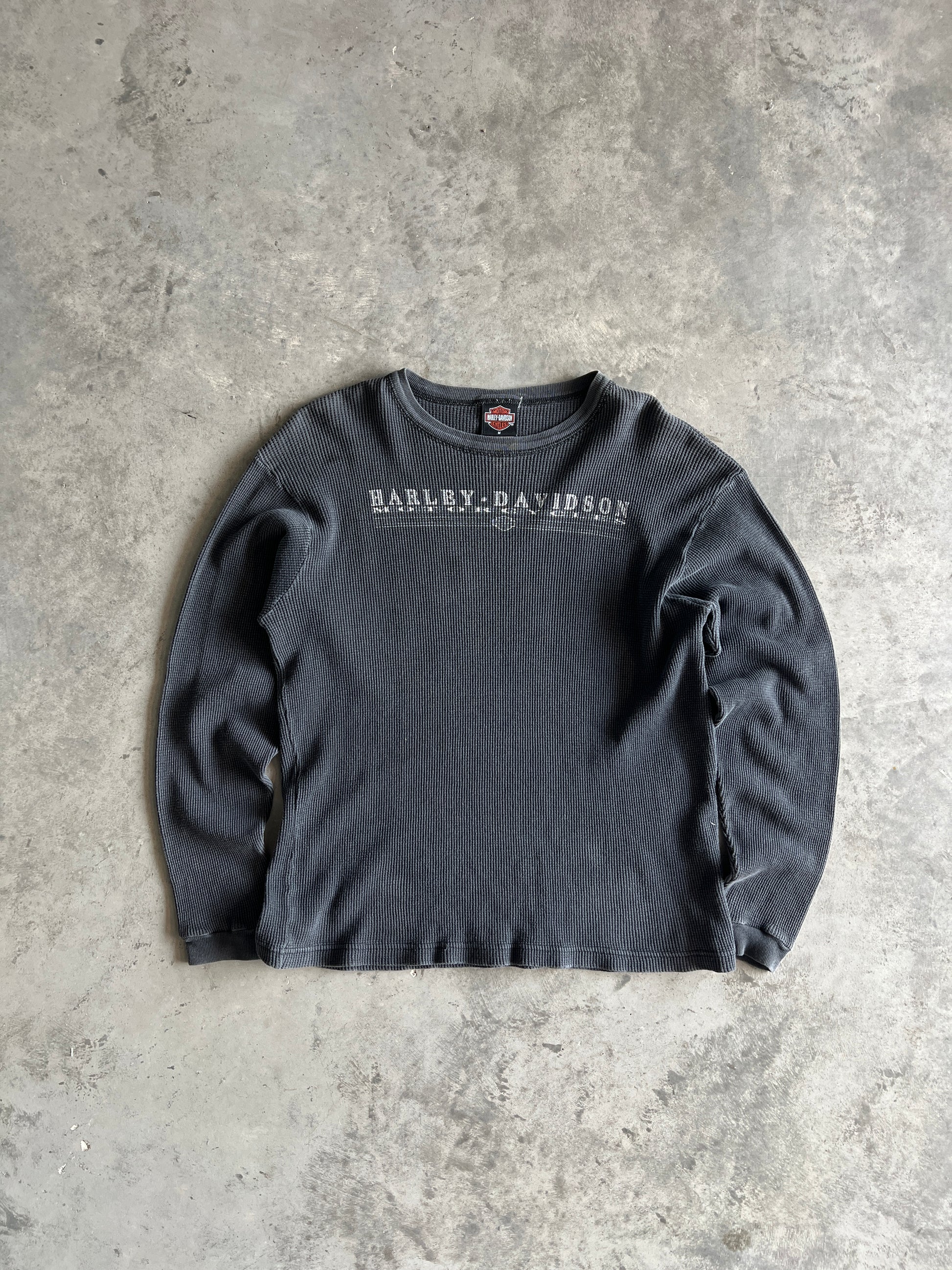 Vintage Faded Harley Davidson Thermal Shirt - M