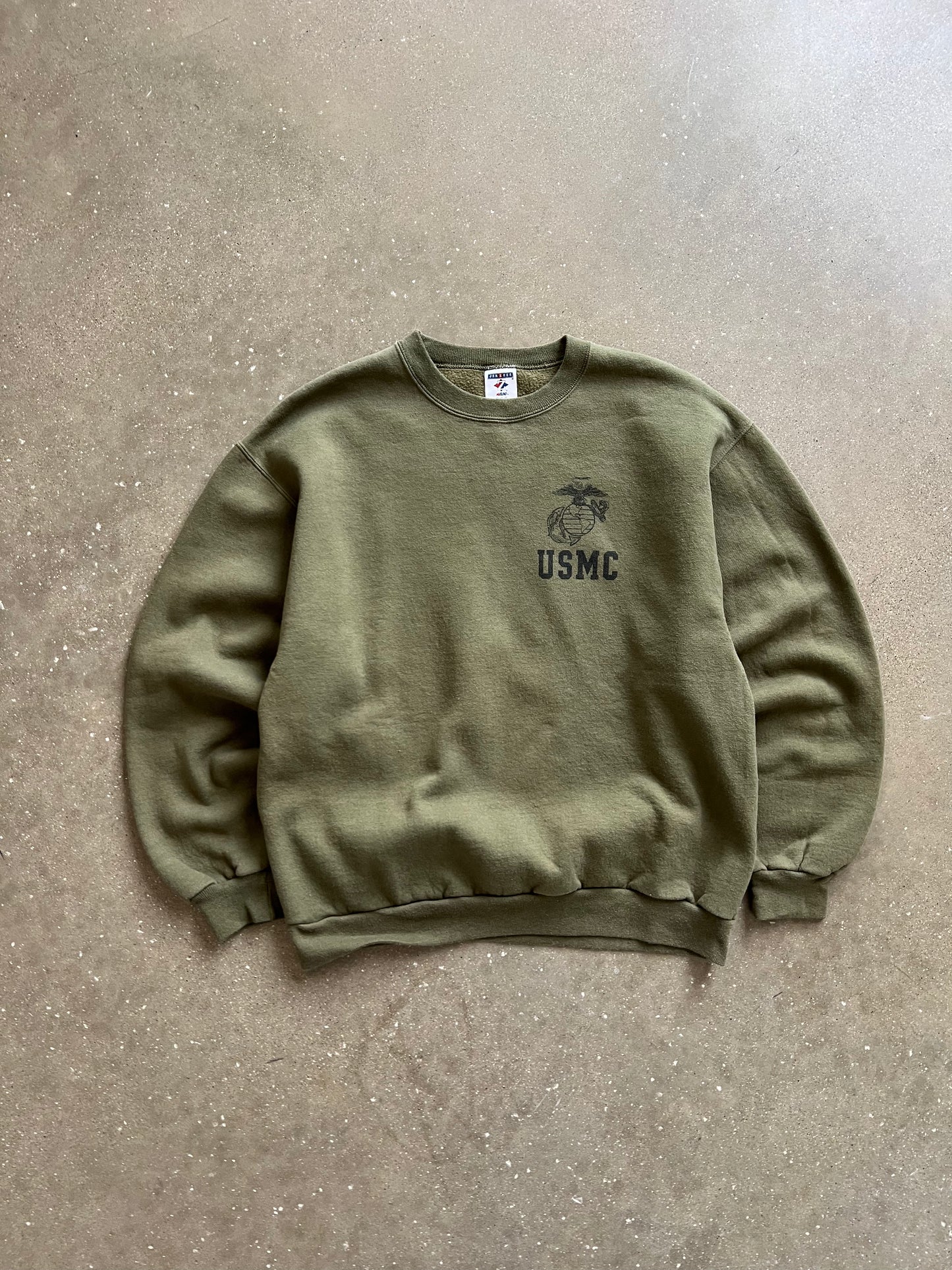 Vintage Green USMC Crew - M