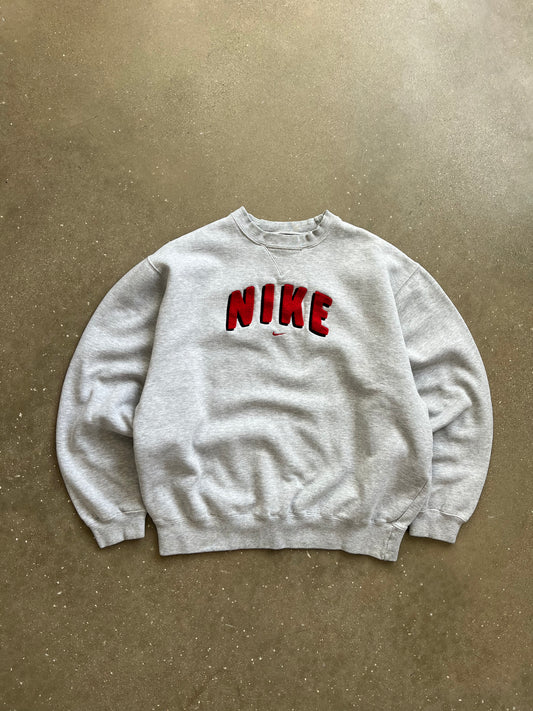 Vintage Grey Nike Spellout Crew - M