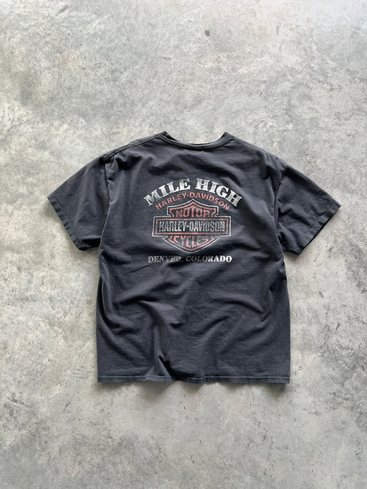 Vintage Faded Black Harley Davidson Shirt - M