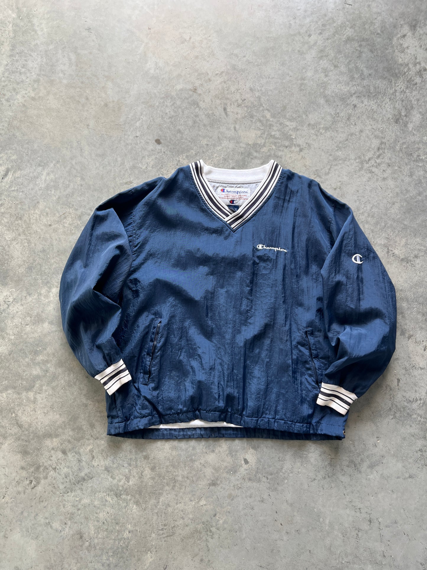 Vintage Ocean Blue Champion Windbreaker - XL