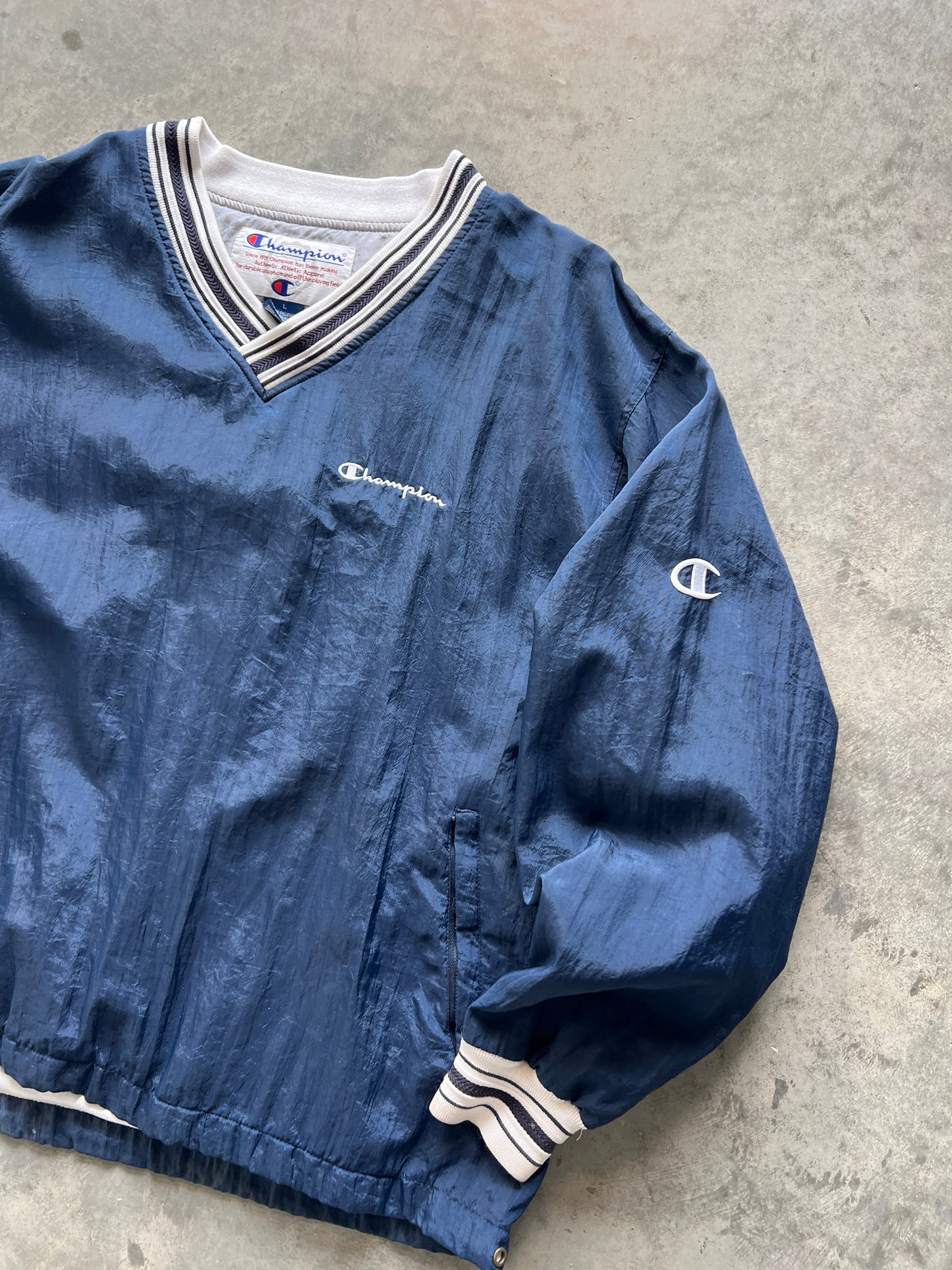 Vintage Ocean Blue Champion Windbreaker - XL