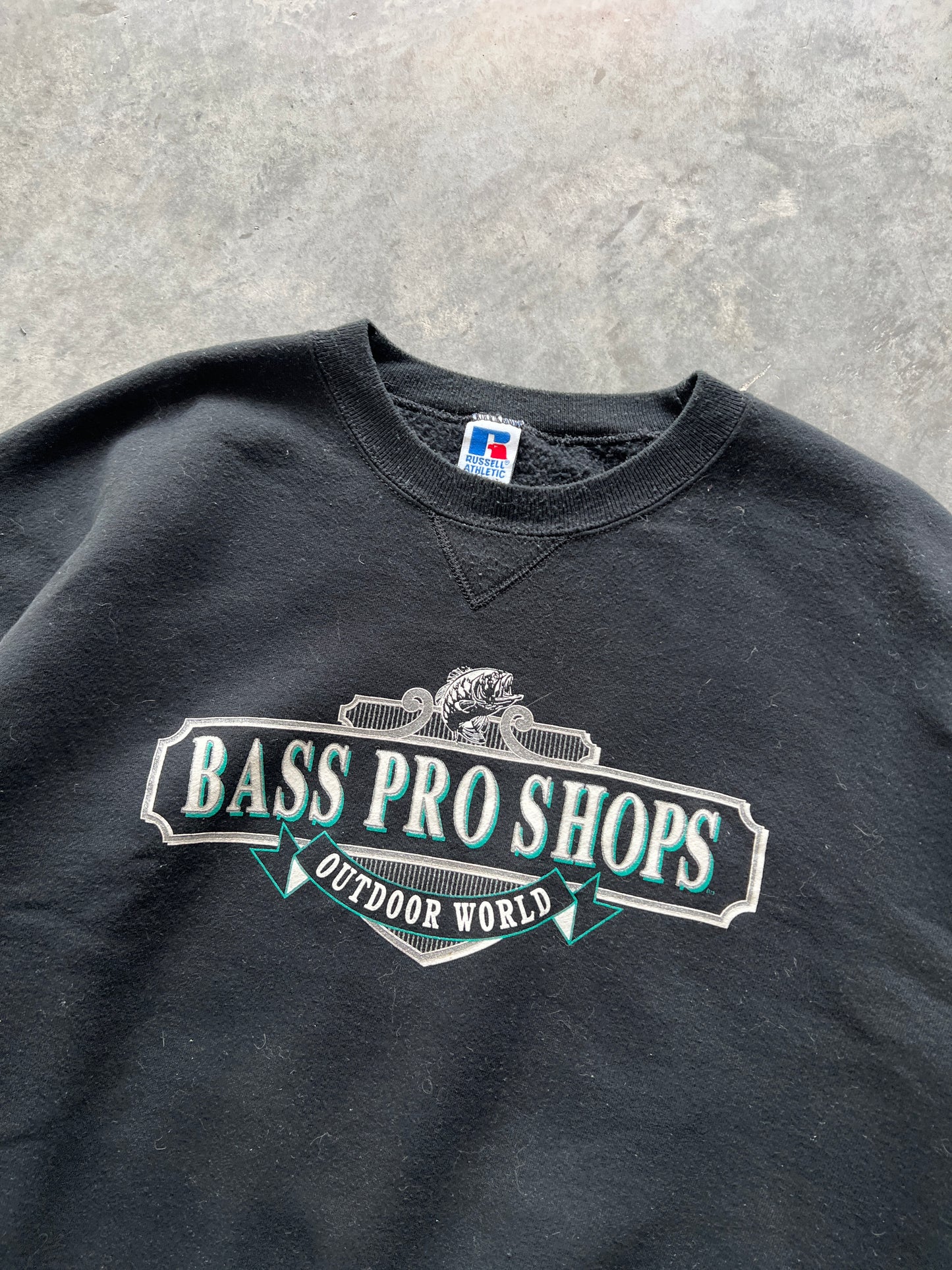 Vintage Black Bass Pro Shop Crew - XL