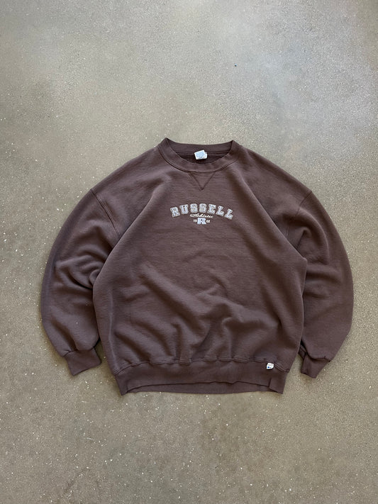 Vintage Faded Brown Russell Crew - XL
