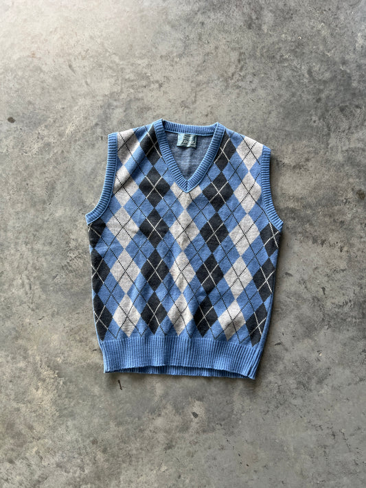 Vintage Baby Blue Le Tigré Knit Vest - L