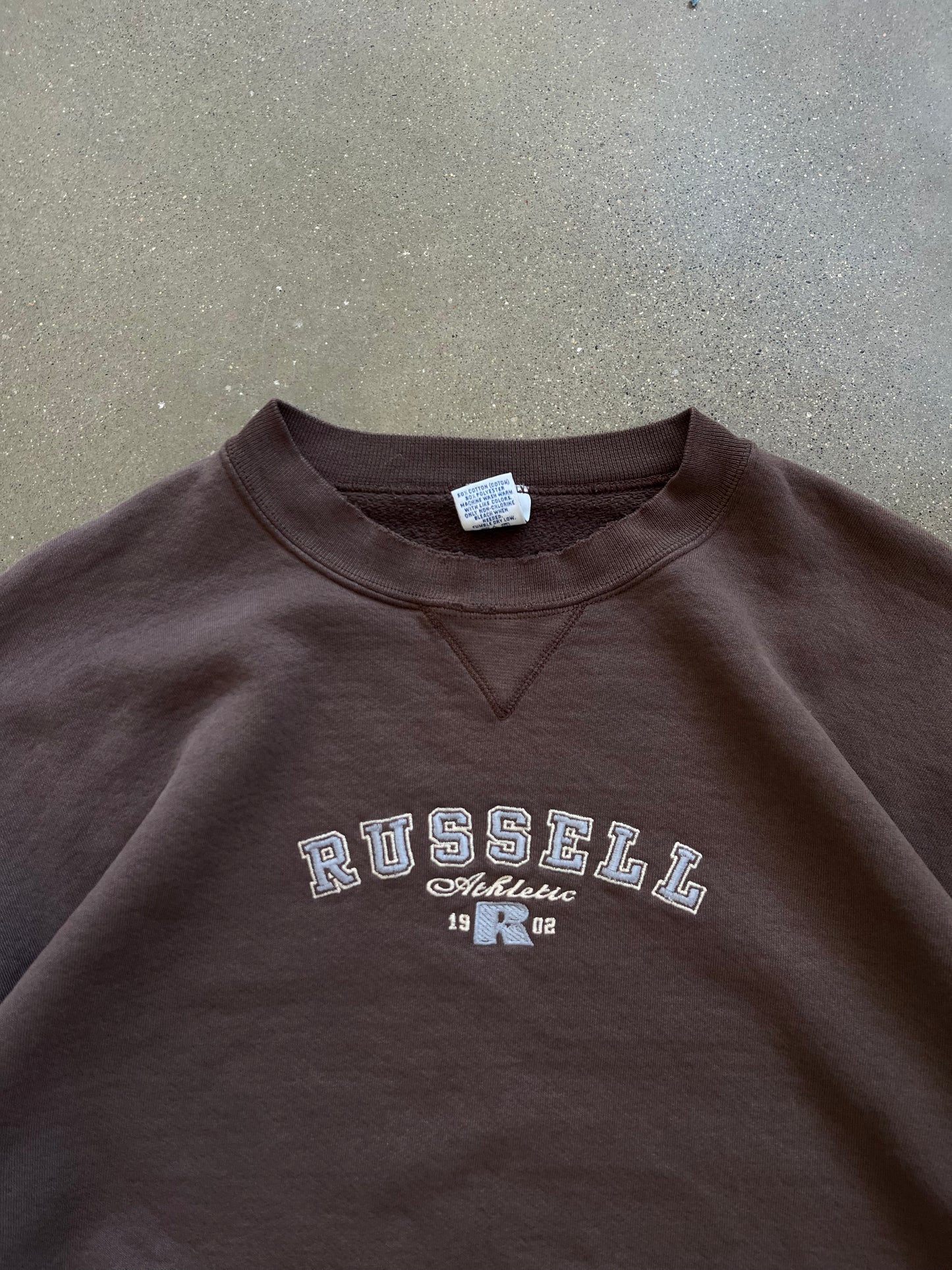 Vintage Faded Brown Russell Crew - XL