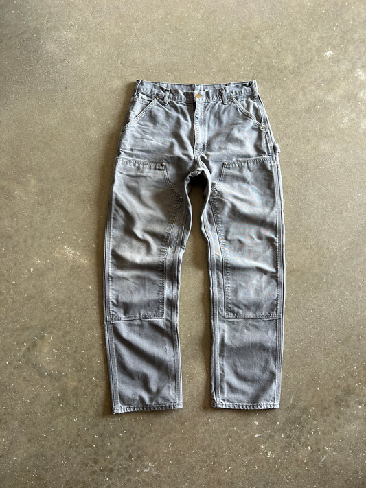 Vintage Faded Grey Carhartt Double Knee Pants - 34x34