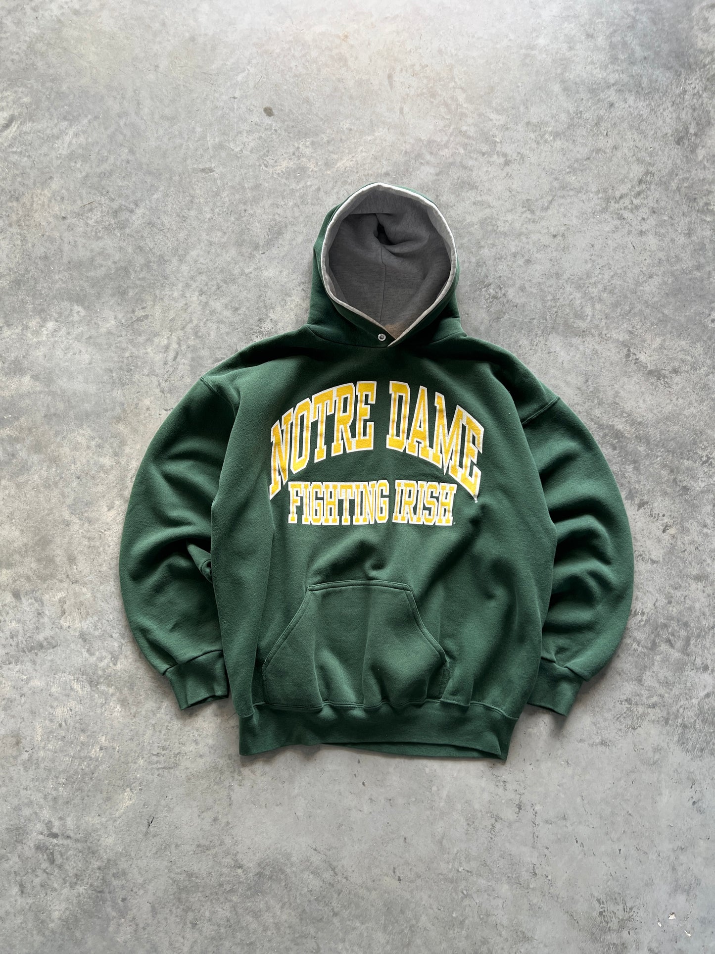 Vintage Forest Green Notre Dame Hoodie - L