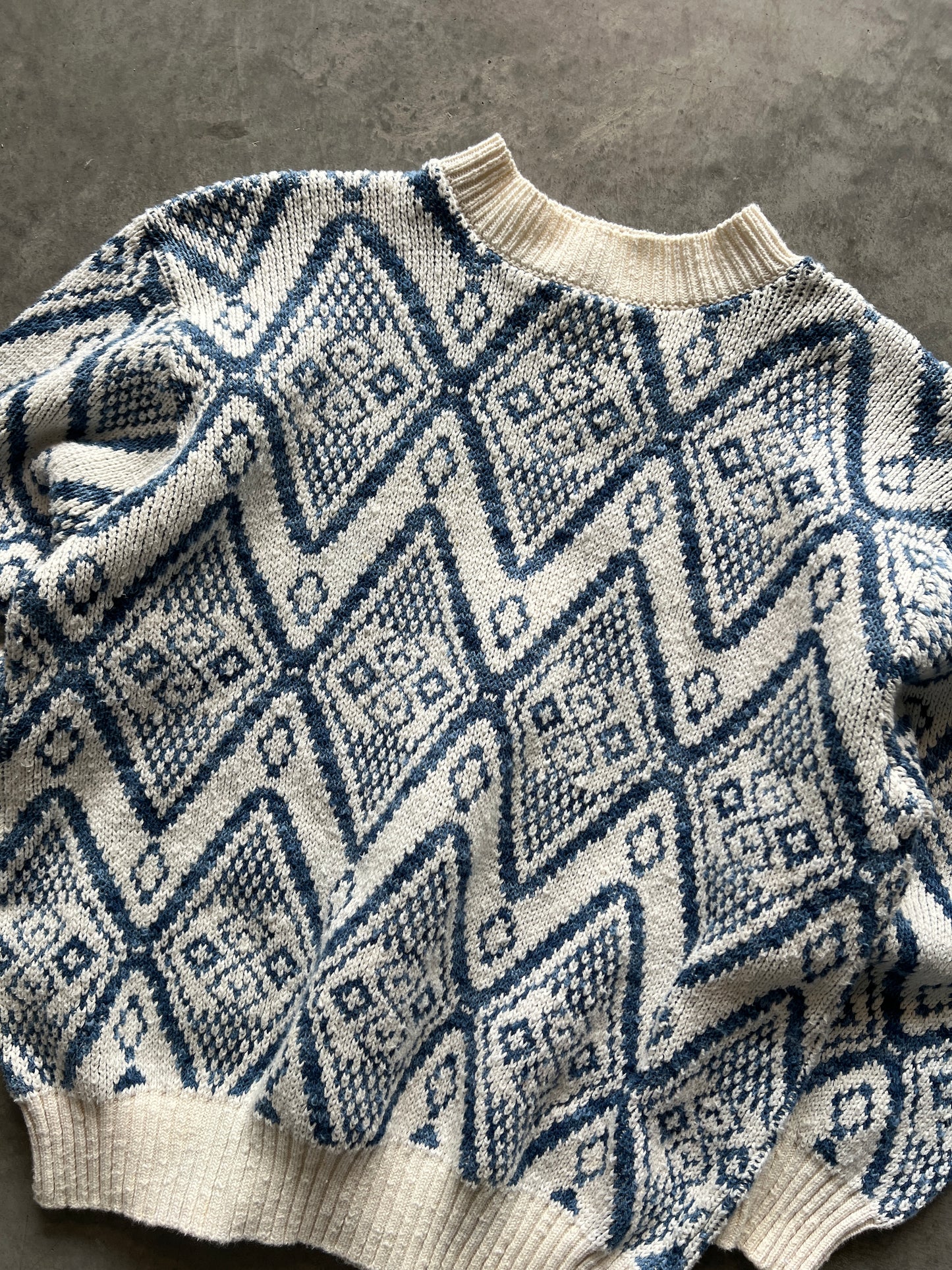 Vintage Atlantic Blue Knit Sweater - M