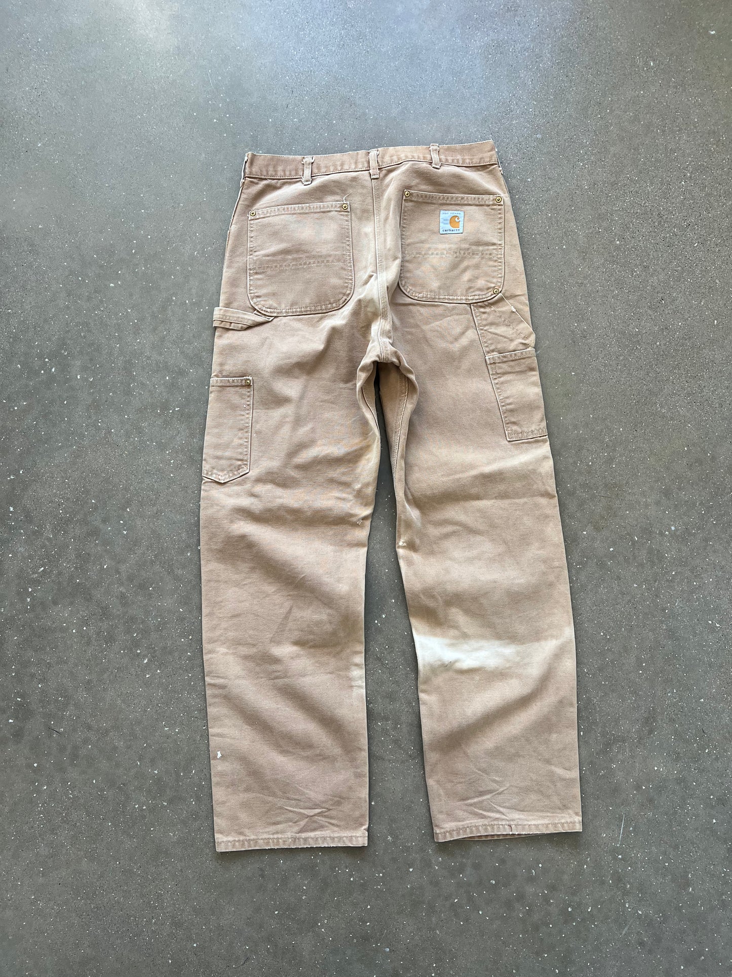Vintage Faded Tan Carhartt Double Knee Pants - 36