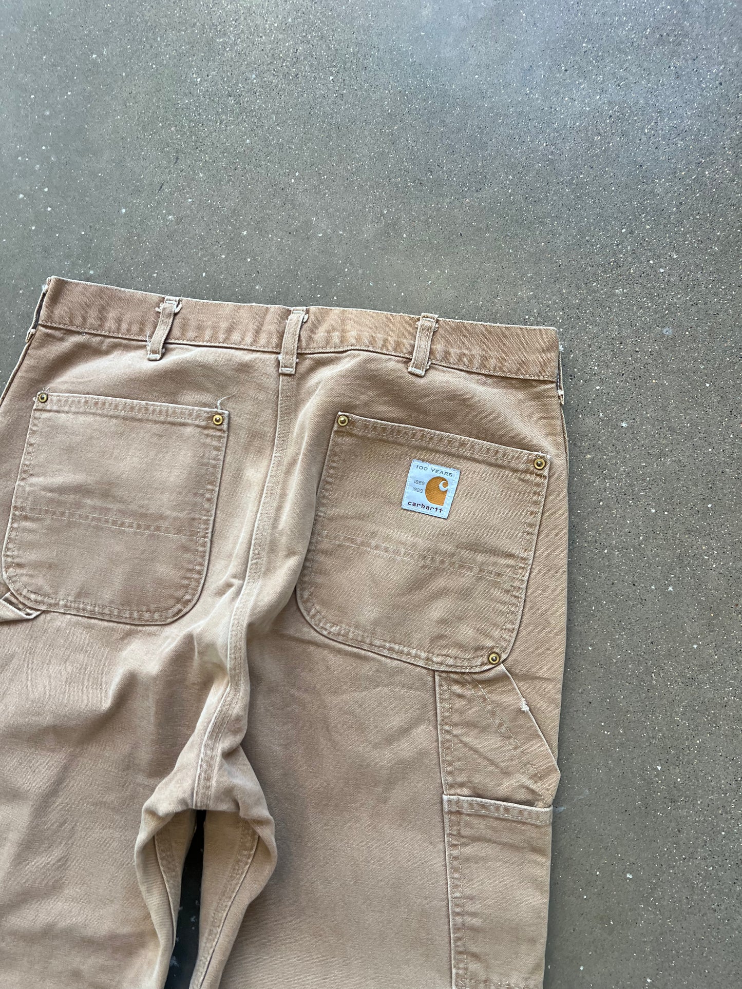 Vintage Faded Tan Carhartt Double Knee Pants - 36