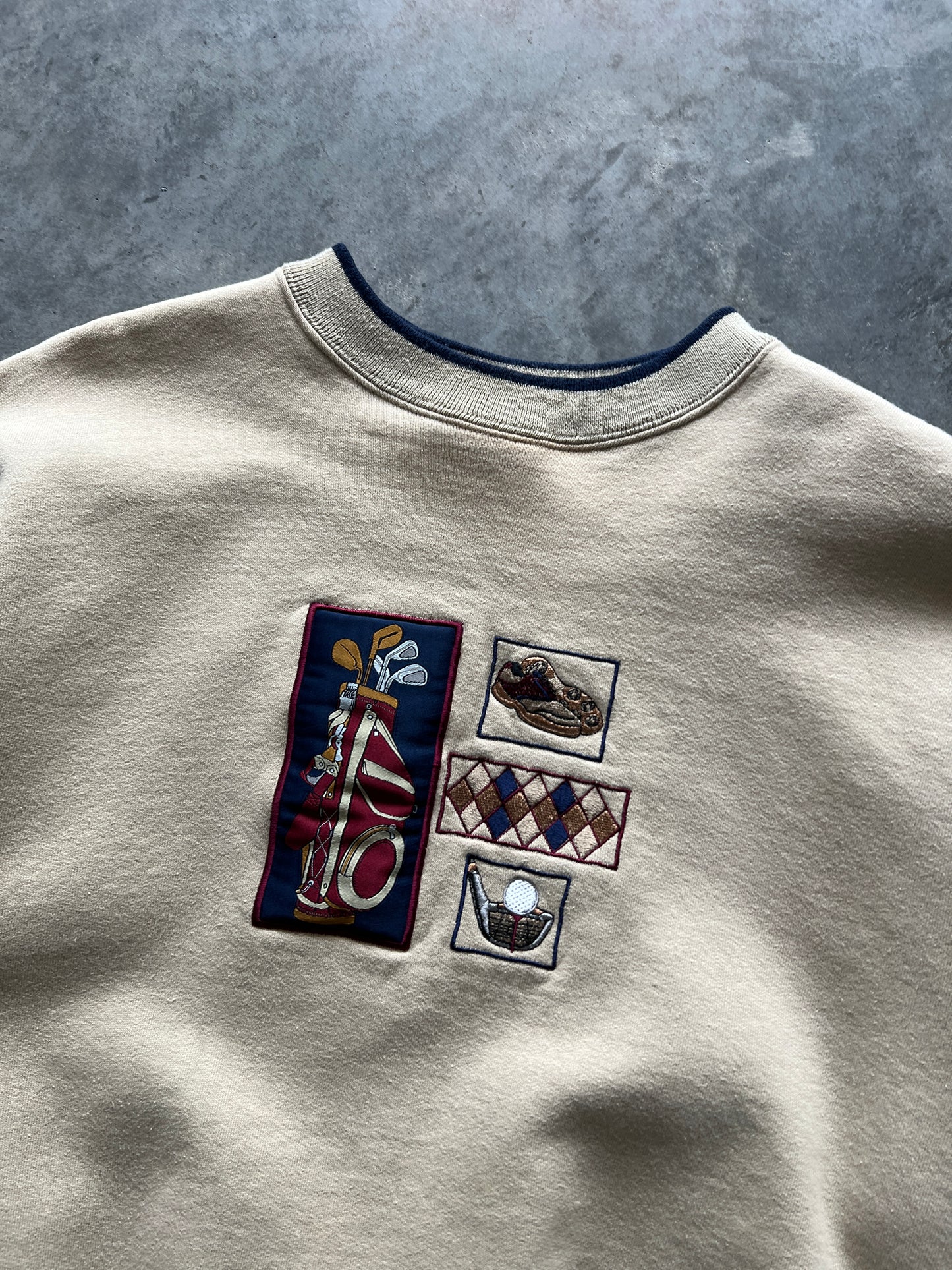 Vintage Carmel Embroidered Golf Crew - M