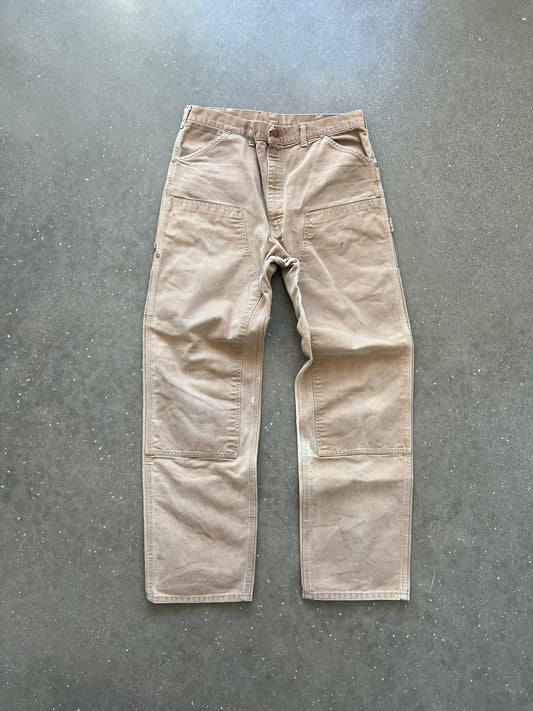Vintage Faded Tan Carhartt Double Knee Pants - 36