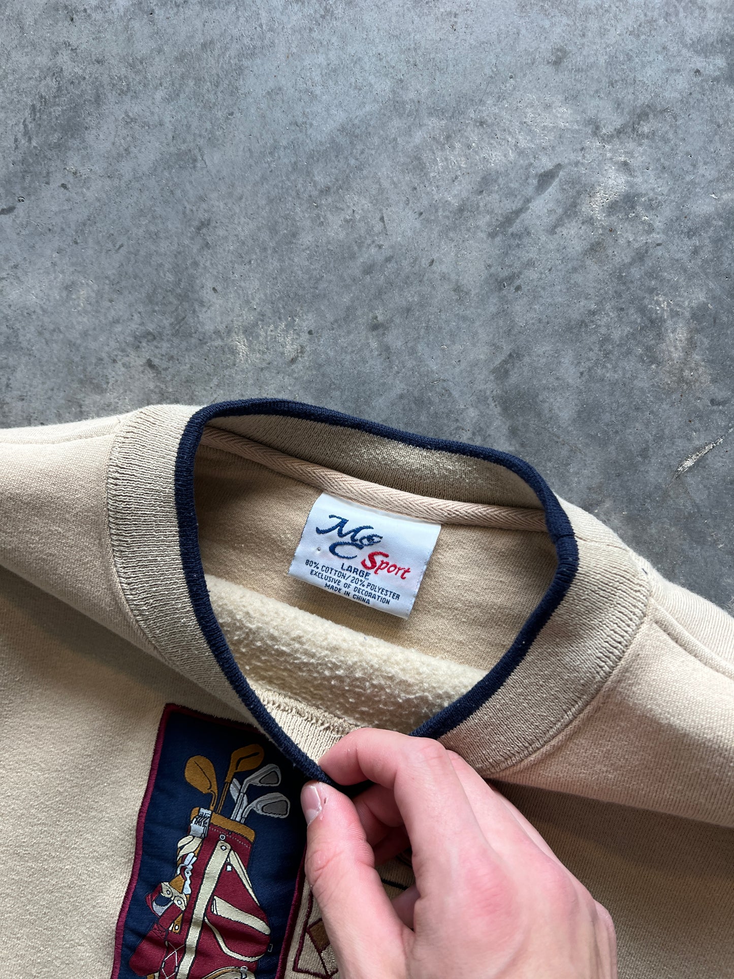 Vintage Carmel Embroidered Golf Crew - M