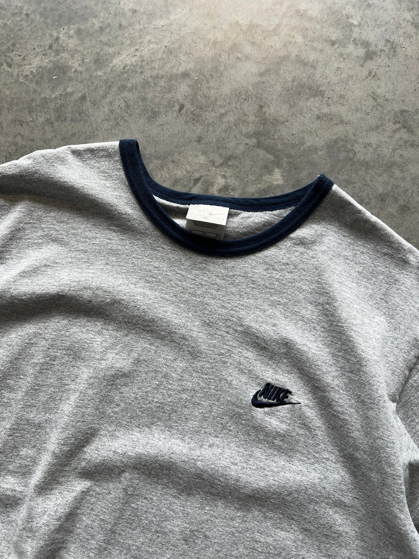 Vintage Heather Grey Nike Spellout Shirt - L