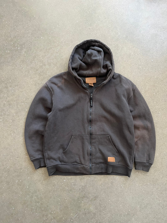Vintage Faded Brown Thermal Lined Hoodie - XXL